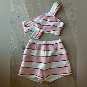 Pink and white two piece
